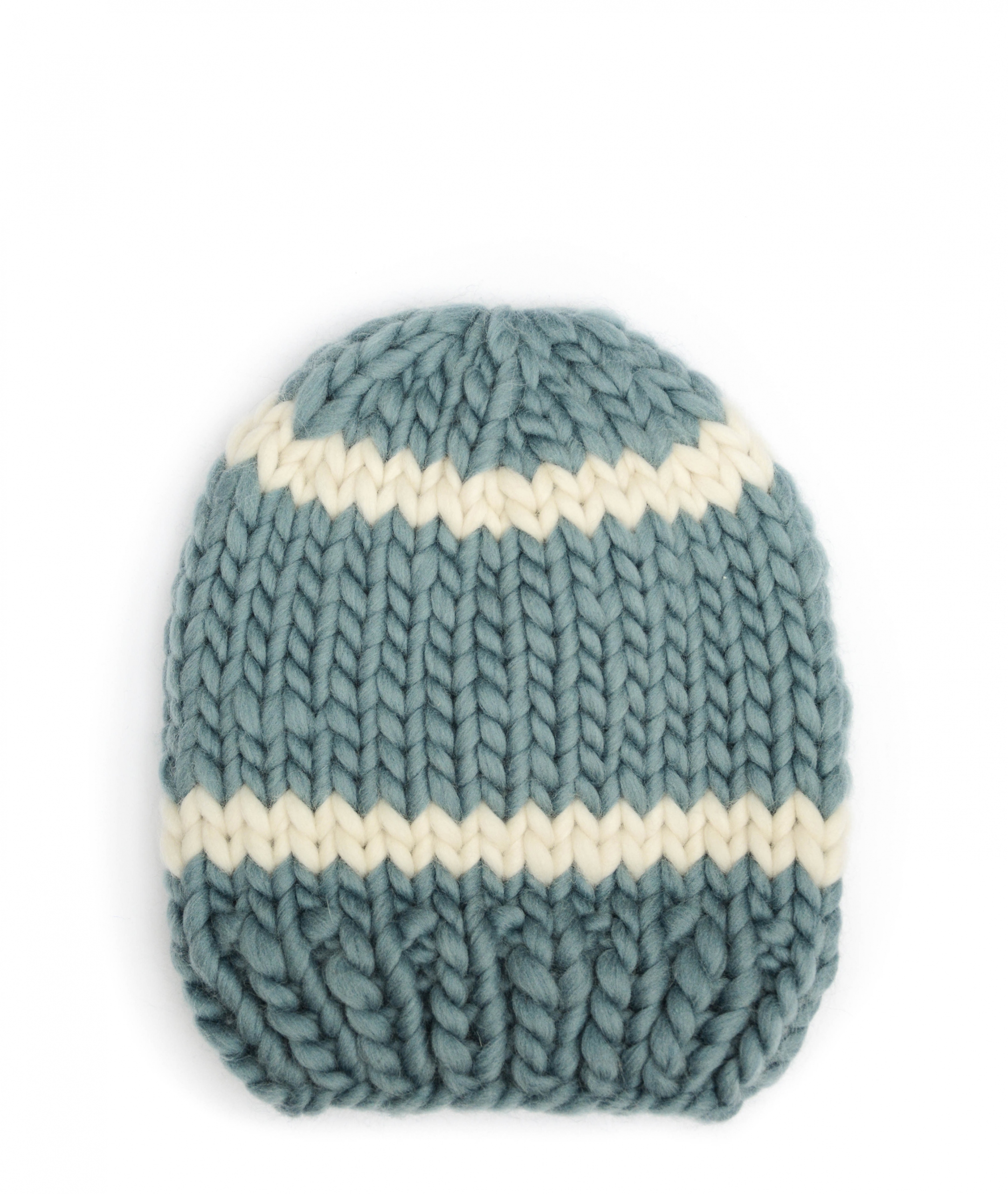 Handmade wool hats - Stone and Ivory striped beanie. Click to customise.