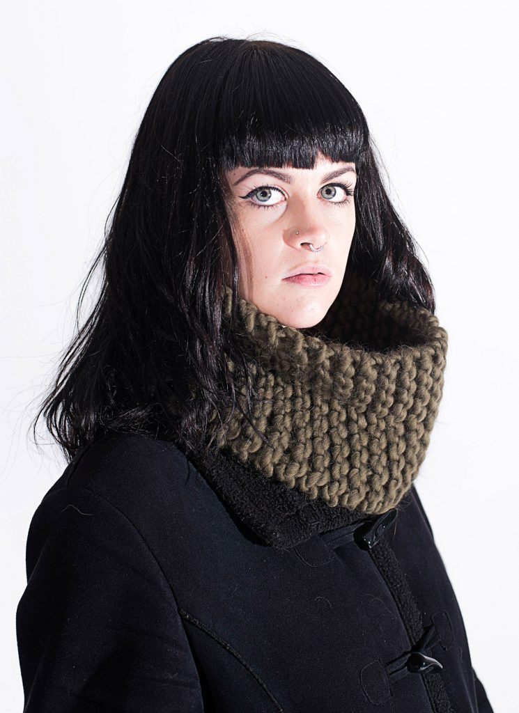 Handmade woolly snoods - Olive snood. Click to customise.