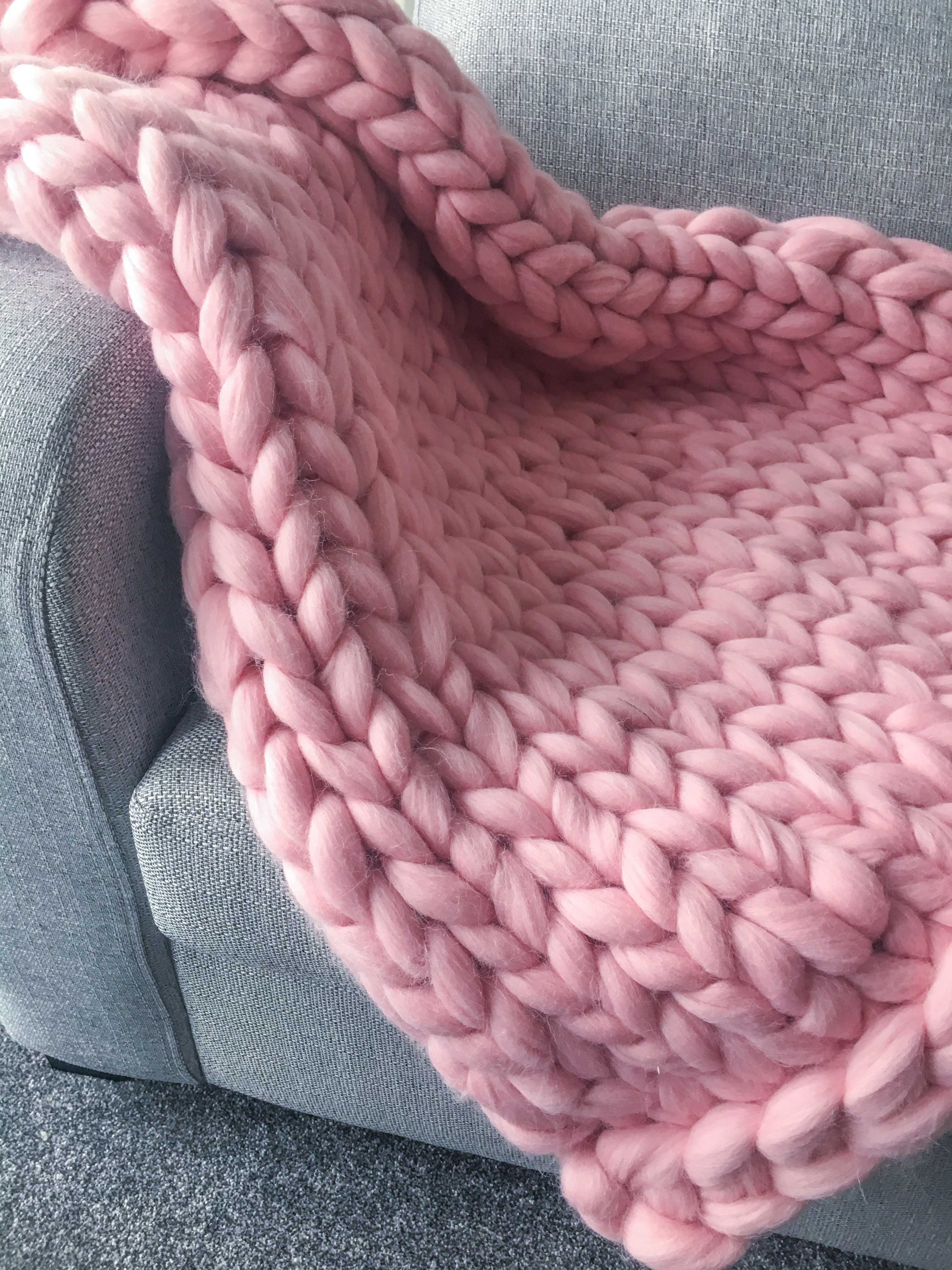Giant Knit Blanket Handmade with 100 British Wool