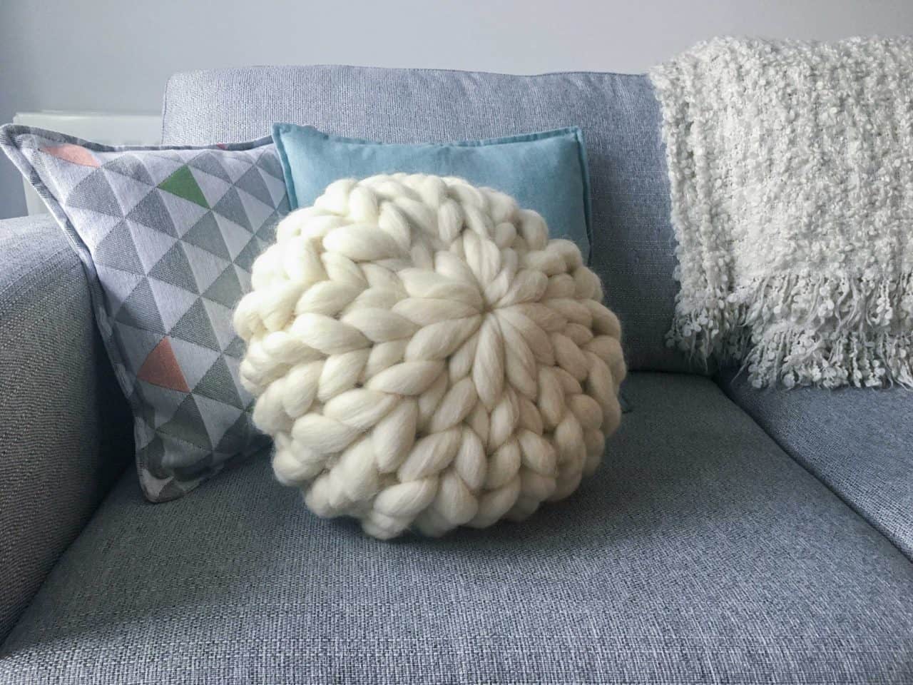 Giant Knit Pillow - Ivory
